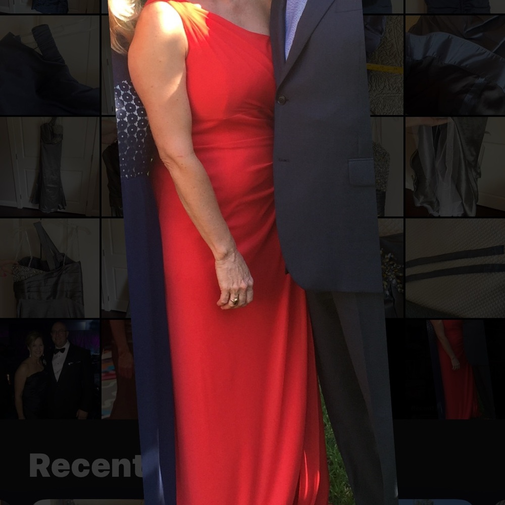 Elegant Hot Orange Evening Dress